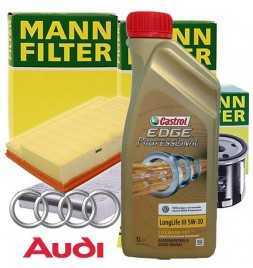 Kit tagliando olio motore 5lt Castrol EDGE Professional LL 03 5W-30 +Filtri Mann - Audi A3 (8L) 1.6 | 96-03