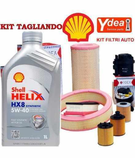 Cambio olio motore 5w40 Shell Helix Hx8  e Filtri PUNTO EVO 1.4 8v GPL 57KW/77CV (mot. 350A.1000 - 199A7.000)