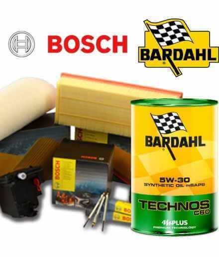 Buy BARDHAL TECHNOS C60 5w30 engine oil change and Bosch CLIO III 1.5 dCi 50KW / 68CV filters (mot.K9K768 / K9K766) auto part...