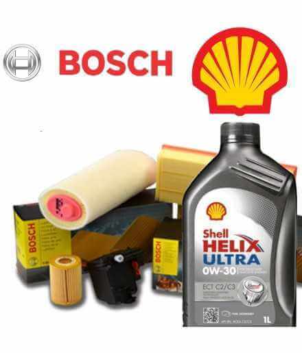 Comprar Cambio de aceite 0w30 Filtros Shell Helix Ultra ECT C2 C3 y Bosch POLO IV (9N) 1.9 TDI 74KW / 101CV (motores ATD / AX...