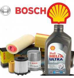 Achetez Vidange d'huile 5w30 Shell Helix Ultra ECT C3 et filtres Bosch SCIROCCO II (1K8) 2.0 TDI 103KW / 140CV (moteur CBDB) ...