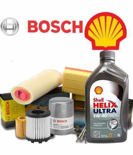 Buy 5w40 Shell Helix Ultra oil change and Bosch FREEMONT 2.0 D Multijet 125KW / 170CV filters (engine 939B5.000) auto parts s...