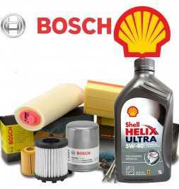 Cambio olio 5w40 Shell Helix Ultra e Filtri Bosch YPSILON (843) 1.3 Multijet 55KW/75CV (mot.199A9.000)