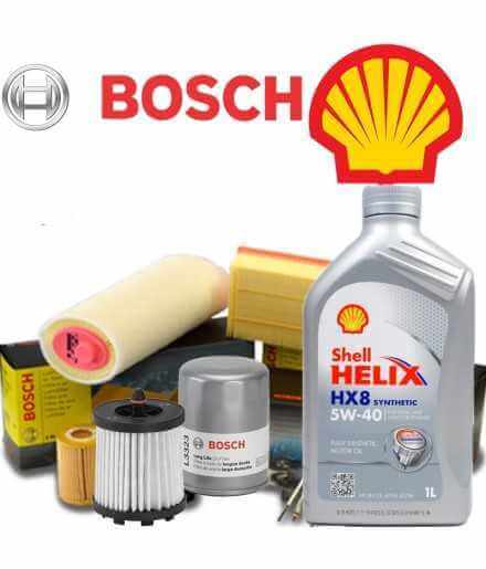 Comprar Cambio de aceite 5w40 Shell Helix HX8 y Filtros Bosch DOBLO \ '(119) / DOBLO ' CARGO (223) 1.3 MJ 51KW / 70HP (mot.18...