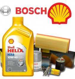Buy Oil change 10w40 Helix HX6 and Filters Bosch CLIO III 1.5 dCi 63KW / 86CV (mot.K9K766 / K9K770 / K9K772) auto parts shop ...