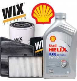 Comprar Cambio de aceite 5w40 Filtros Shell Helix HX8 y Wix STILO 1.9 Multijet (Euro4) 110KW / 150HP (motor 937A5.000)  tiend...