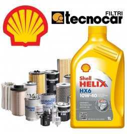 PUNTO III 1.4 cambio olio motore 10w40 Shell Hx6 e 4 filtri Tecnocar per cod mot 198A1000 dal 03/12