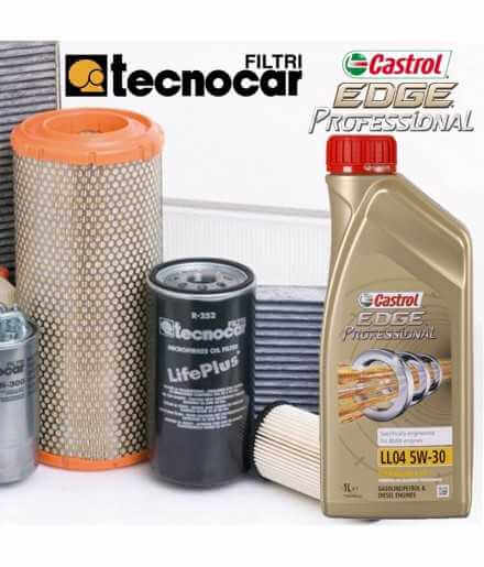 Comprar Cambio de aceite serie FIESTA VI 1.4 TDCI VI 5w30 Castrol Edge Professional LL 04 y 4 filtros Tecnocar para cod mot F...