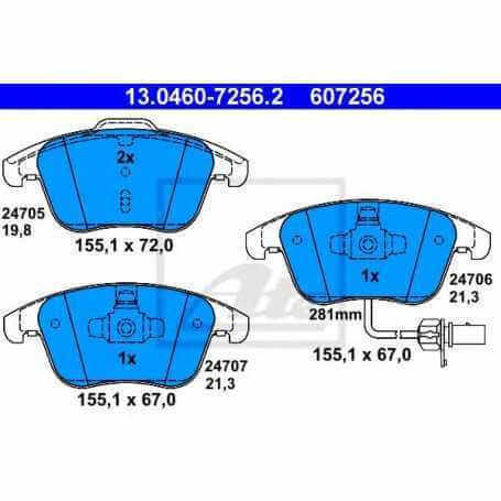 ATE Brake Pad Set, disc brake 13.0460-7256.2