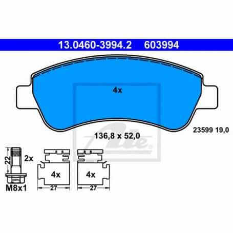 ATE Kit de plaquettes de frein, frein à disque 13.0460-3994.2