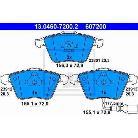 ATE Brake Pad Set, disc brake 13.0460-7200.2