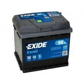 Buy Car battery 50 AH POSITIVE A RIGHT 450A Exide Excell ORIGINAL EB500 auto parts shop online at best price
