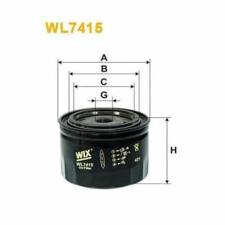 Filtro olio WIX FILTERS codice WL7143