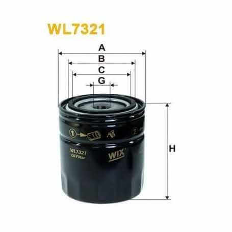 Filtro olio WIX FILTERS codice WL7475