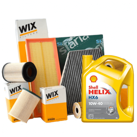 Autoservice FIAT TIPO (356_) 3 Filter WIX FILTER WF8494 WL7464 WA9666 5LT Motoröl 10w40 Helix Hx6