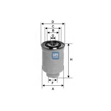 Código de filtro de combustible UFI 24.374.00