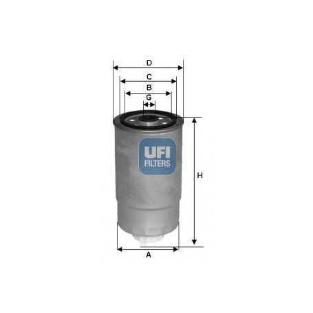 Filtro carburante UFI codice 24.528.01