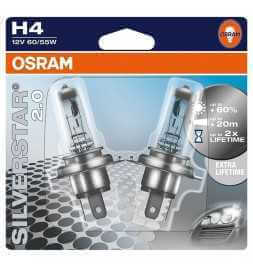 Achetez OSRAM SILVERSTAR 2.0 H4 Lampe de projecteur halogène 64210SV2-02B + 60% de lumière en plus sous double blister  Magas...