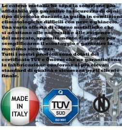 Kaufen Sieben Teile Schneeketten 7 - 9MM Onorm Approved - Größe 13 - 14 - 15 - 16 Zoll - Made in Italy - REIFENGRÖSSE 50 Auto...