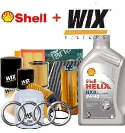 Buy Oil cutting kit SHELL HELIX HX8 5W40 5LT + 4 FILTERS WIX FILTERS AUDI A3 (8P1) 2.0 TDI auto parts shop online at best price