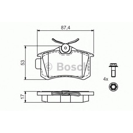 Kit plaquettes de frein BOSCH code 0986494514