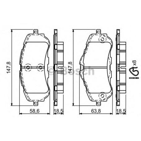 BOSCH brake pads kit code 0986494714